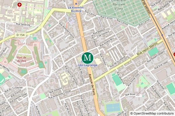 Carte de la station de métro Villejuif Léo Lagrange à Paris