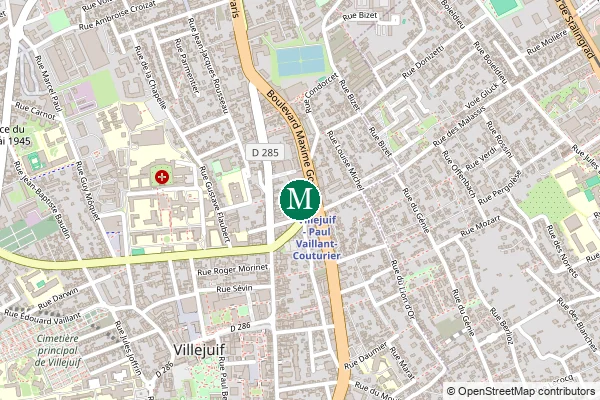 Carte de la station de métro Villejuif Paul Vaillant-Couturier à Paris